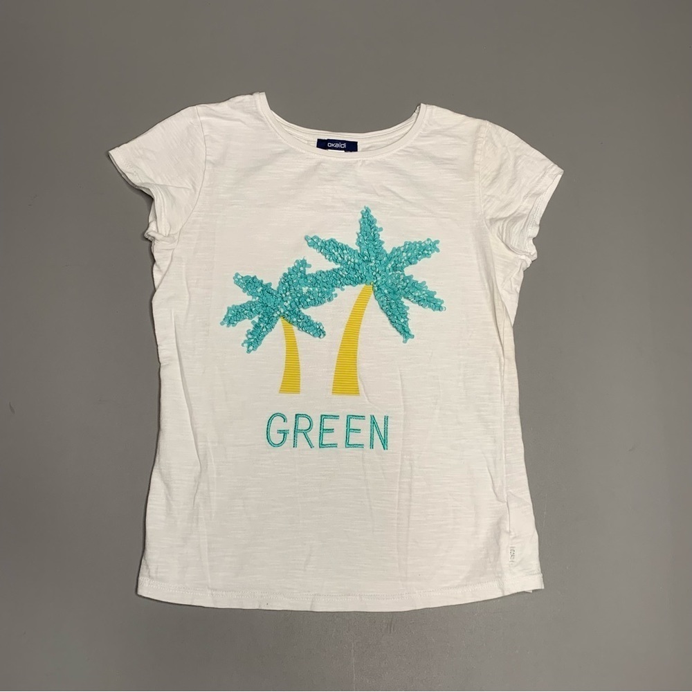 Okaidi girls 10Y palm tree tee shirt